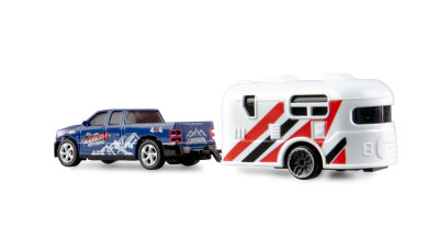 RC Pickup Die Cast mit Wohnwagenanhänger 1:64 RTR blau