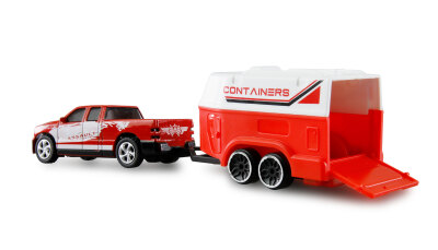 RC Pickup Die Cast mit Pferdeanhänger 1:64 RTR rot