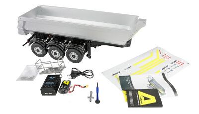 Dreiachs-Sattelauflieger mit Kippmulde aus Metall 1:14...