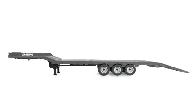 Tieflader-Sattelauflieger Dreiachser für Scania 1:18 silber