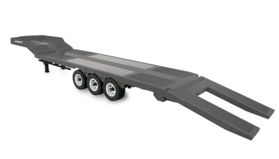 Tieflader-Sattelauflieger Dreiachser für Scania 1:18 silber