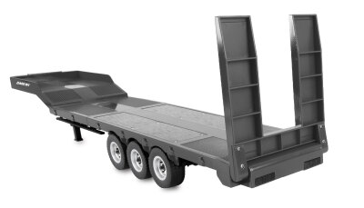 Tieflader-Sattelauflieger Dreiachser für Scania 1:18 silber
