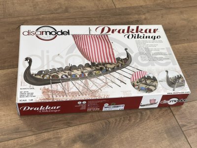 Drakkar Wikinger Modellboot Bausatz – Historisches Schiffsmodell aus Holz 1:48 40 cm