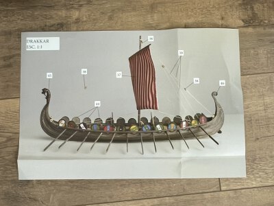 Drakkar Wikinger Modellboot Bausatz – Historisches Schiffsmodell aus Holz 1:48 40 cm