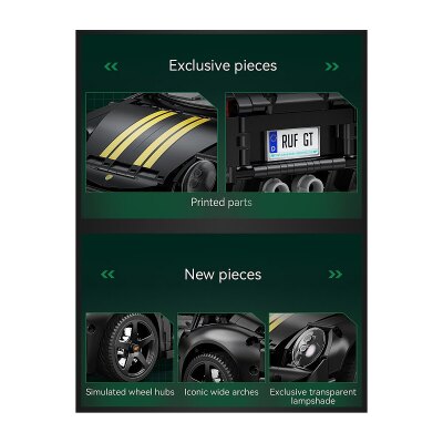 CaDA RUF GT 1:10 schwarz Bricks