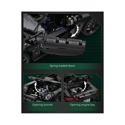 CaDA RUF GT 1:10 schwarz Bricks