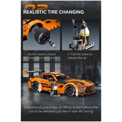 CaDA Mercedes-AMG GT3 1:8 orange Bricks