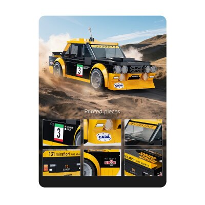 CaDA Fiat Abarth 131 1:24 schwarz Bricks