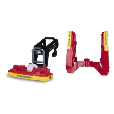 Mähwerke rot mit Frontlader Pöttinger für...