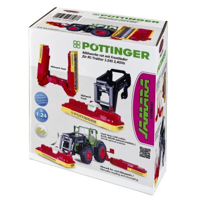 Mähwerke rot mit Frontlader Pöttinger für...