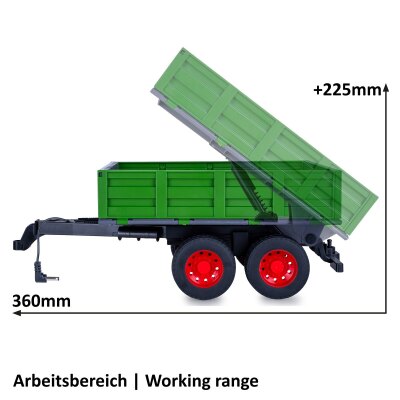 Kipper dunkel grün für RC-Traktor 1:16