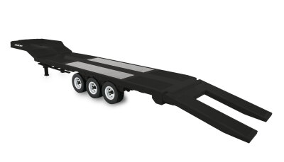 Tieflader-Sattelauflieger Dreiachser für Scania 1:18 schwarz