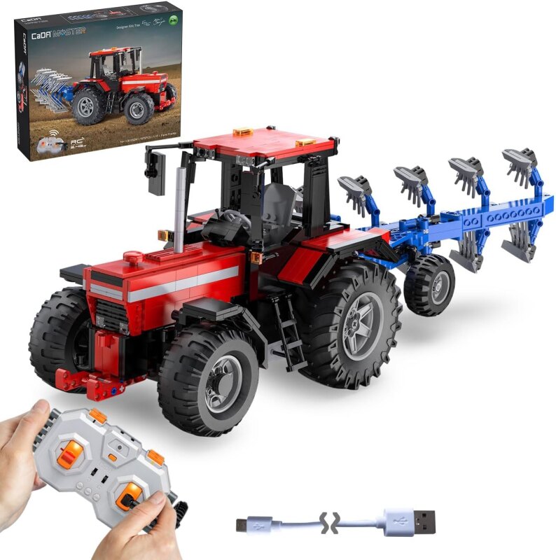 CaDA Traktor mit Pflug 1:17 2,4GHz Bricks