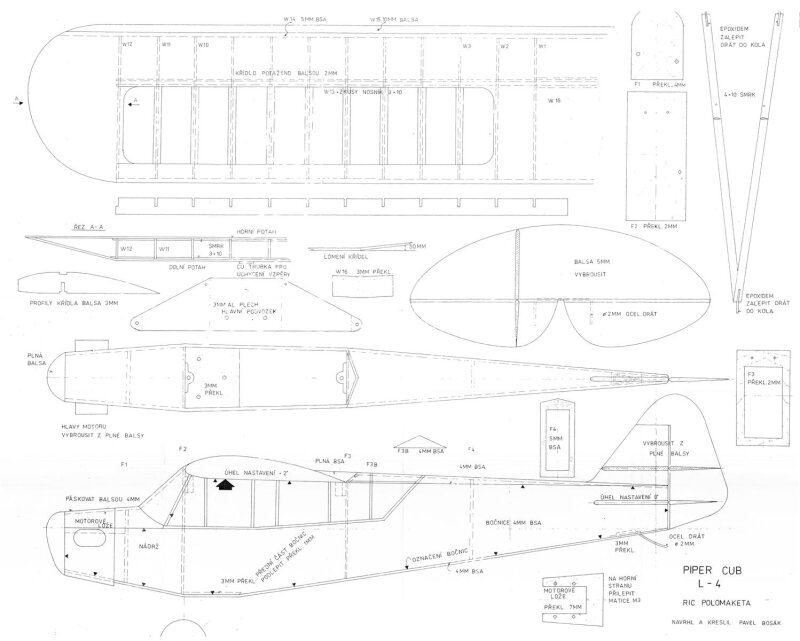 Bauplan Piper L 4 - 1390mm