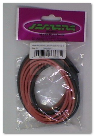 Kabel SILIKON 2,5mm² rot/schwarz 2x2m