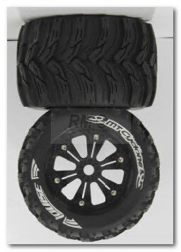 LOUISE MT-Cyclone 1/8 Scale Traxxas Style Bead 3.8 Inch Monster Truck Preglued Wheelset 0 Offset 2pcs #L-T3220B