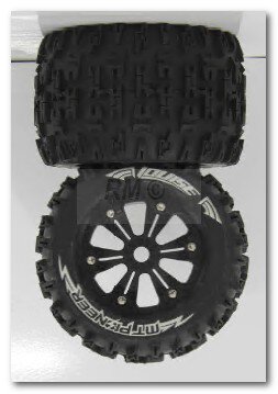 LOUISE MT-Pioneer 1/8 Scale Traxxas Style Bead 3.8 Inch Monster Truck Preglued Wheelset 0 Offset 2pcs #L-T3218B