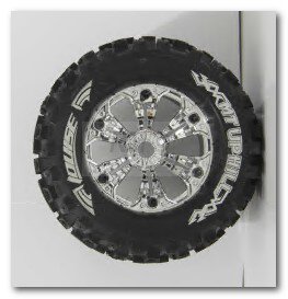 LOUISE MT-UPHILL 1/8 Scale Traxxas Style Bead 3.8 Inch Monster Truck Preglued Wheelset 0 Offset 2pcs #L-T3219CH ( Cromfelge )
