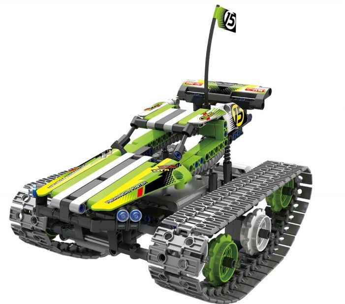 Teknotoys Active Bricks RC Crazy Car Off-Road Ketten-Fahrzeug -  Konstruktionsbaukasten mit Fernsteuerung