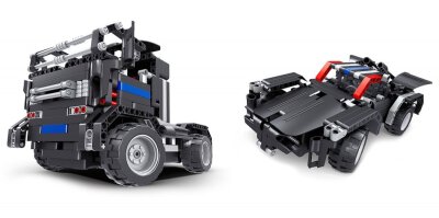 Teknotoys Active Bricks RC 2in1 Truck & Sportwagen schwarz mit Fernsteuerung