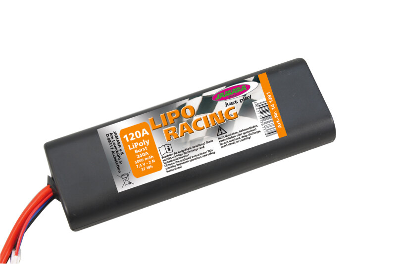 Akkupack LiPo-Racing 7,4V 5000mAh  - Tamiya (weißer Stecker)