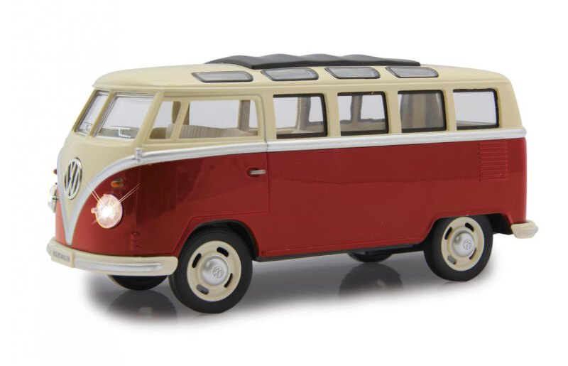 VW T1 Bus 1:24 Diecast rot LED Sound Rückzugmotor