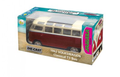 VW T1 Bus 1:24 Diecast rot LED Sound Rückzugmotor