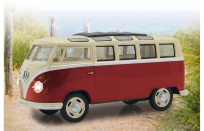 VW T1 Bus 1:24 Diecast rot LED Sound Rückzugmotor