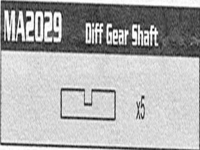 MA2029 Diff Gear Shaft Raptor