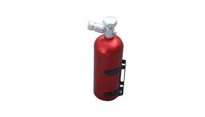 Lachgasflasche, Aluminium rot mit Halterung