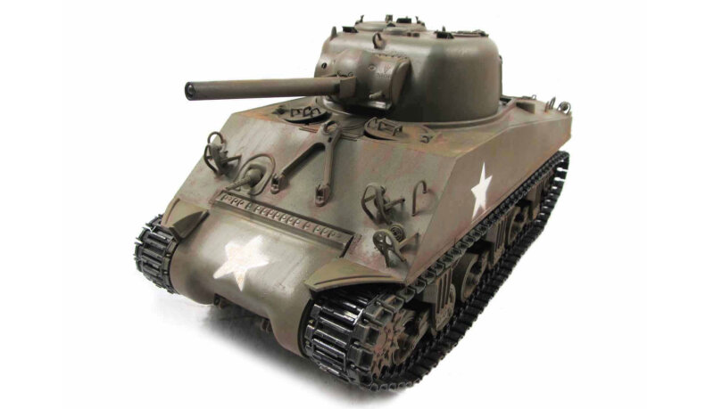 Panzer M4A3 Sherman Metall Army green, 1:16, True Sound, 2,4GHz