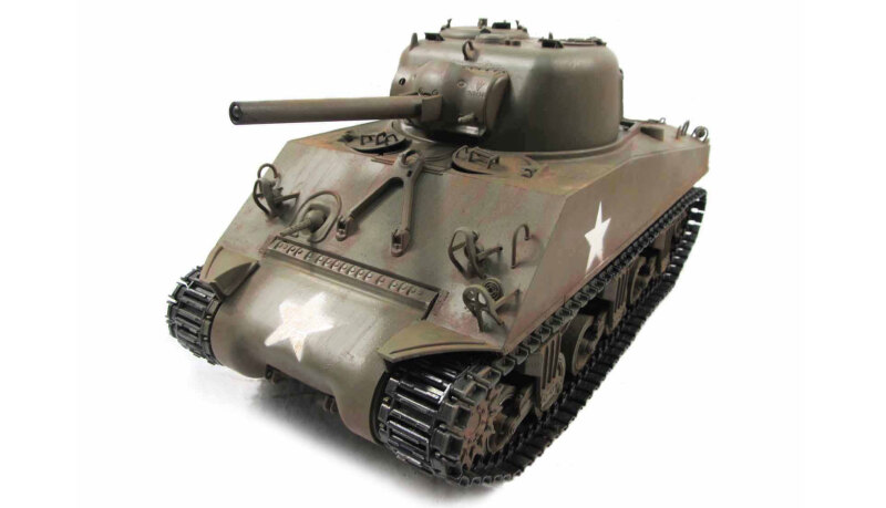 Panzer M4A3 Sherman Metall Army green, 1:16, True Sound, 2,4GHz