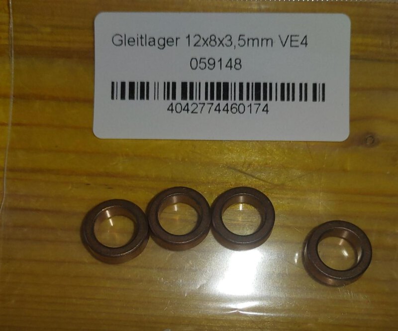 Gleitlager 12x8x3,5mm VE4