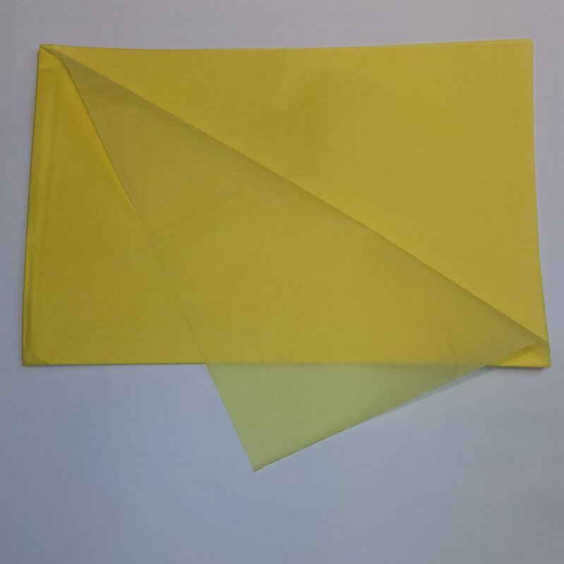 Bespannpapier / Seidenpapier  gelb Bogengröße 50x75cm, 5 Bogen