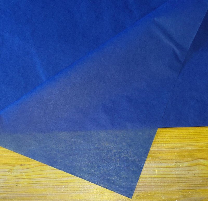 Bespannpapier / Seidenpapier blau Bogengröße 50x75cm, 5 Bogen