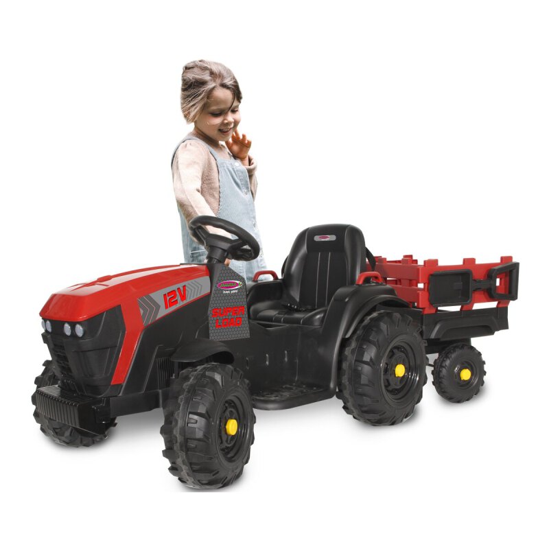 Ride-on Traktor Super Load mit Anhänger rot 12V