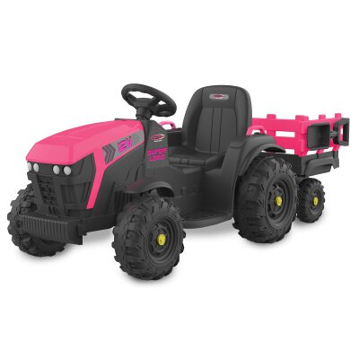 Ride-on Traktor Super Load mit Anhänger pink 12V