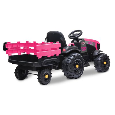 Ride-on Traktor Super Load mit Anhänger pink 12V