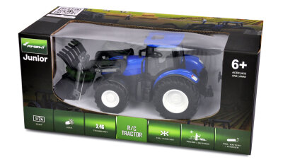 RC Traktor mit Frontlader, Licht & Sound, 1:24 RTR