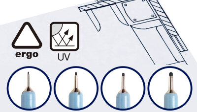 Graphic Liner, Dokumentenecht 4 schwarze Fineliner