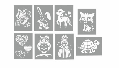 Malinos Airbrush Pastell, 12 Stifte und 8 Schablonen