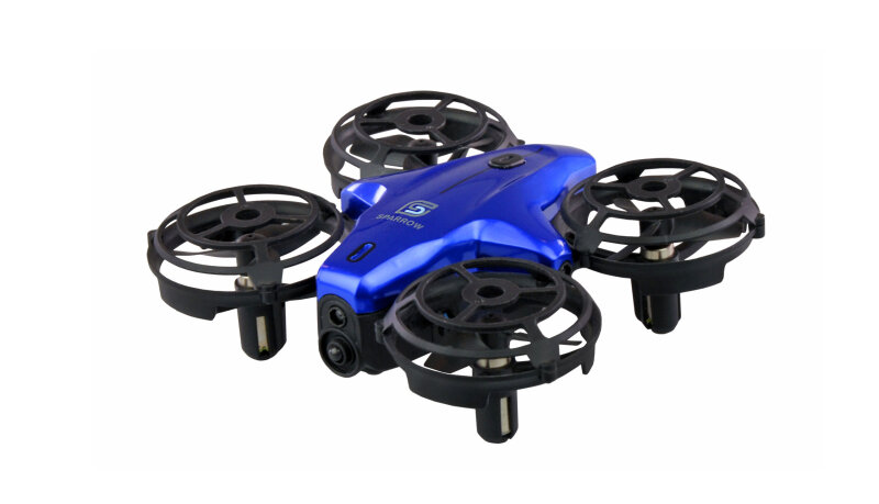 Sparrow Mini-Drohne mit Steuerungssensoren, blau