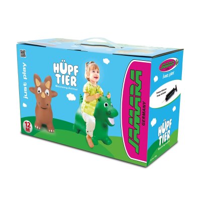 Hüpftier Drache grün mit Pumpe