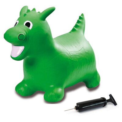 Hüpftier Drache grün mit Pumpe