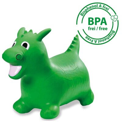 Hüpftier Drache grün mit Pumpe