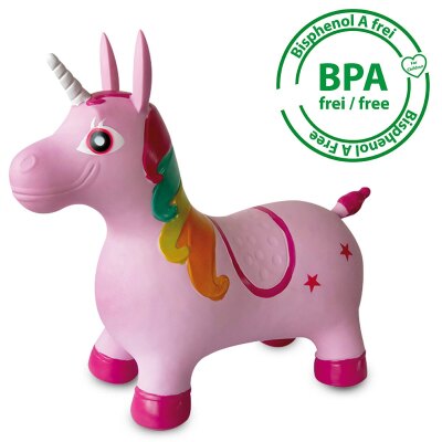 Hüpftier Einhorn bunt mit Pumpe