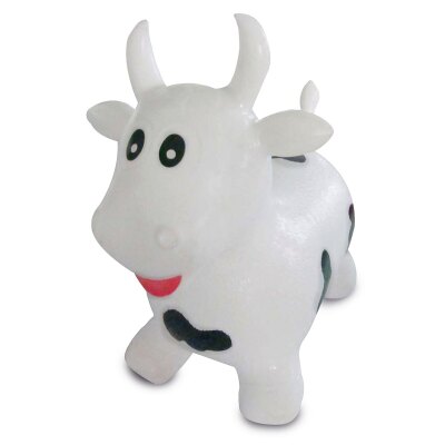 Hüpftier Kuh weiss/schwarz mit Pumpe