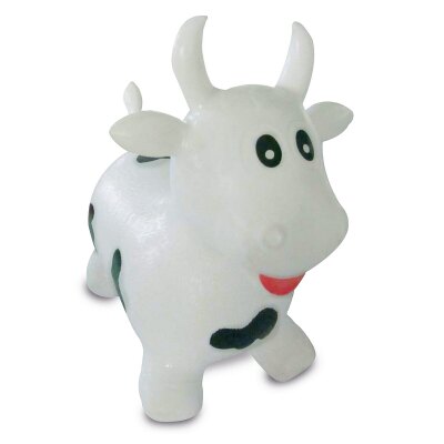 Hüpftier Kuh weiss/schwarz mit Pumpe