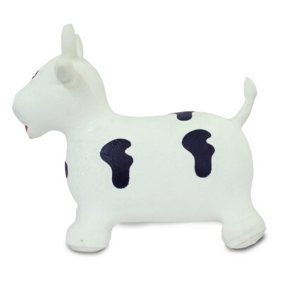 Hüpftier Kuh weiss/schwarz mit Pumpe