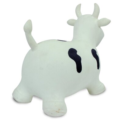 Hüpftier Kuh weiss/schwarz mit Pumpe